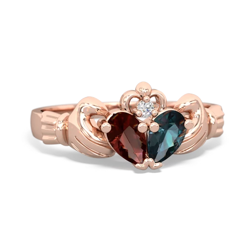 garnet-alexandrite claddagh ring