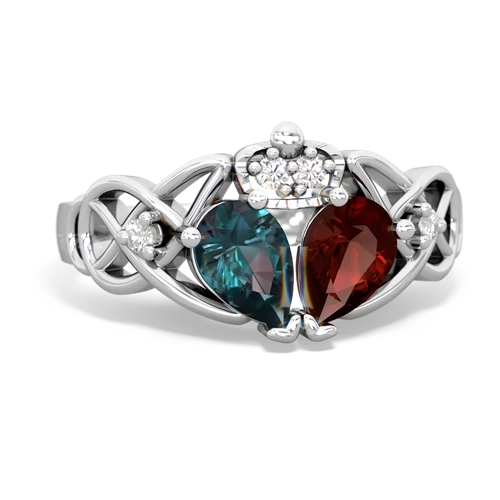 garnet-alexandrite claddagh ring