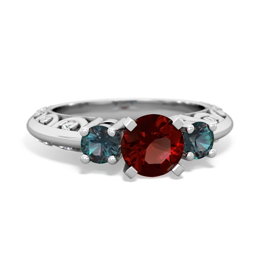 garnet-alexandrite engagement ring