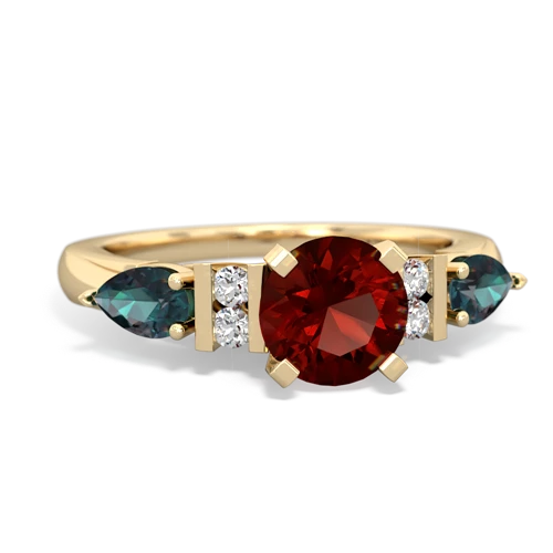 Garnet Genuine Garnet with Lab Created Alexandrite and Genuine Fire Opal Engagement ring Ring