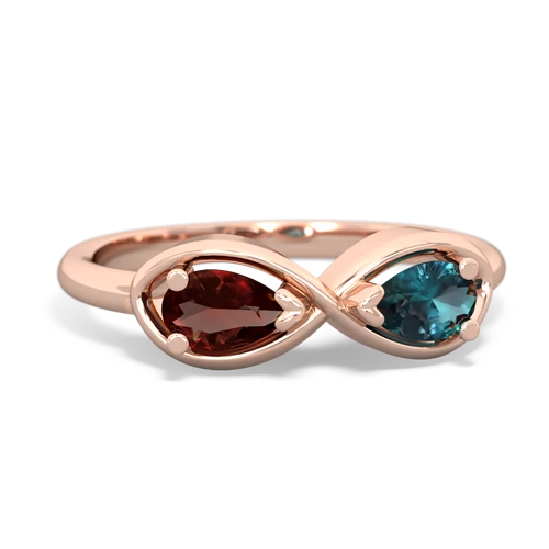 garnet-alexandrite infinity ring