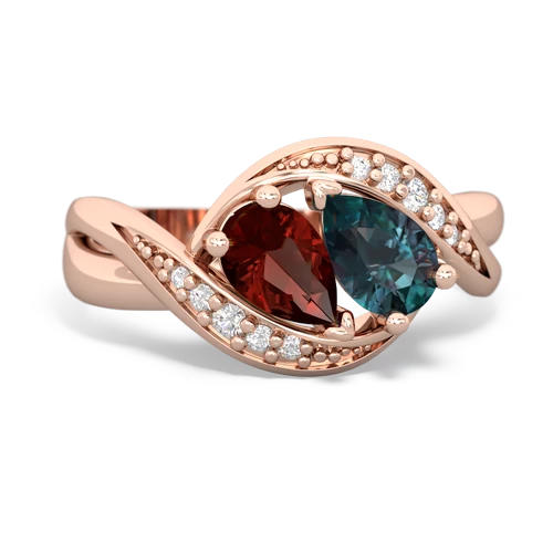 garnet-alexandrite keepsake curls ring