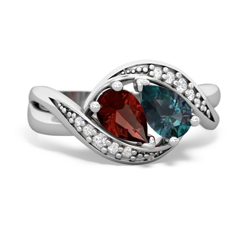 garnet-alexandrite keepsake curls ring