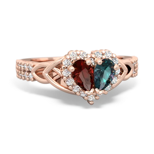 garnet-alexandrite keepsake engagement ring