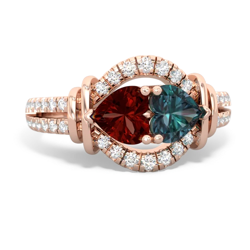 garnet-alexandrite pave keepsake ring