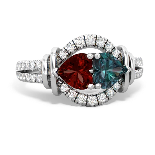 garnet-alexandrite pave keepsake ring