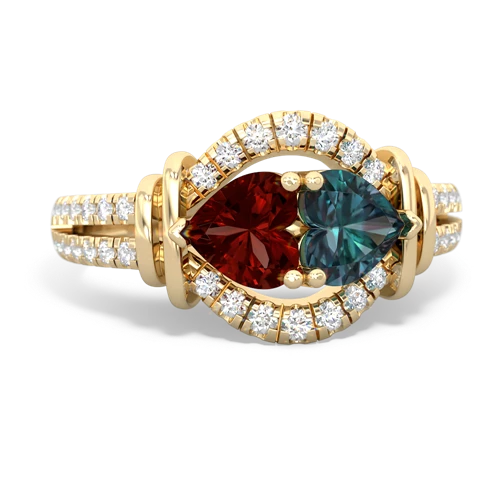 garnet-alexandrite pave keepsake ring