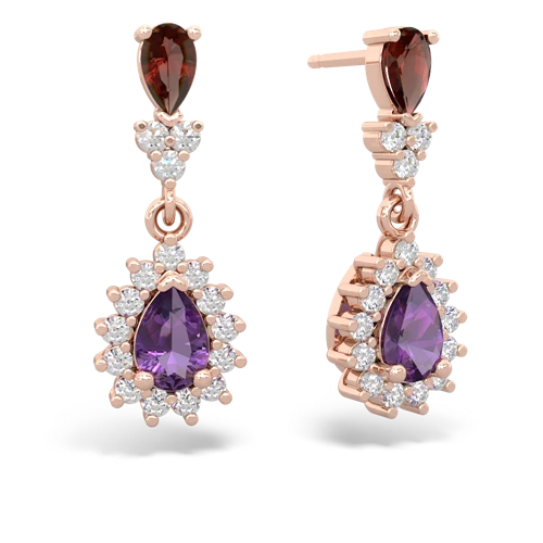 garnet-amethyst dangle earrings