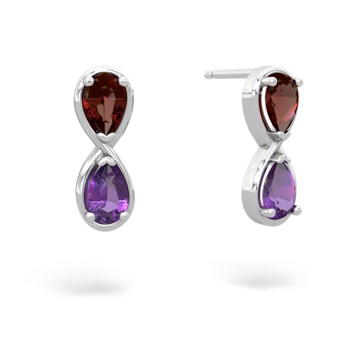 garnet-amethyst infinity earrings