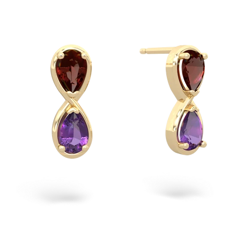 garnet-amethyst infinity earrings