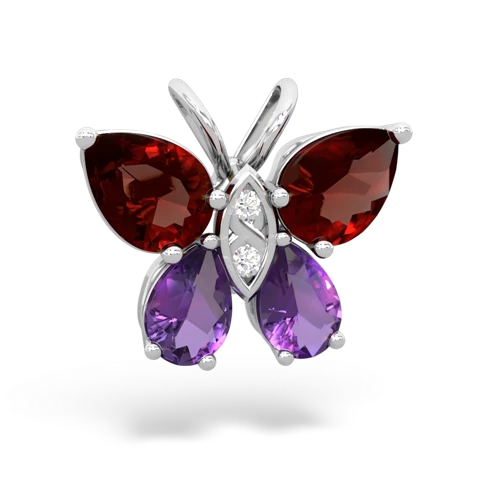 garnet-amethyst butterfly pendant