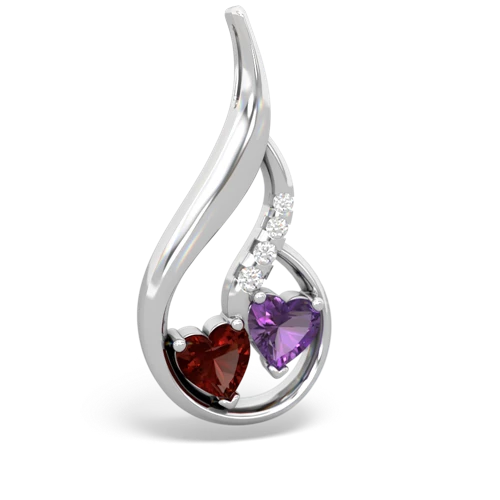 garnet-amethyst keepsake swirl pendant