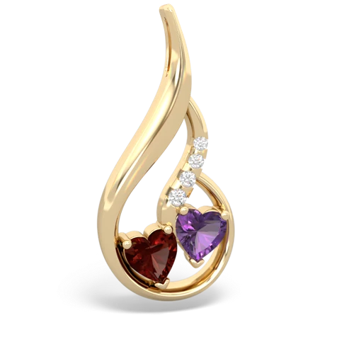 garnet-amethyst keepsake swirl pendant