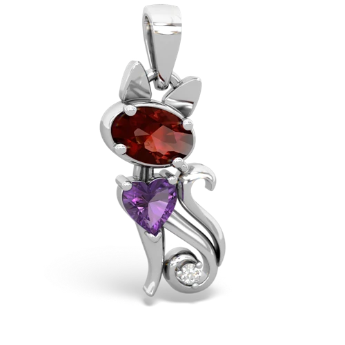 garnet-amethyst kitten pendant