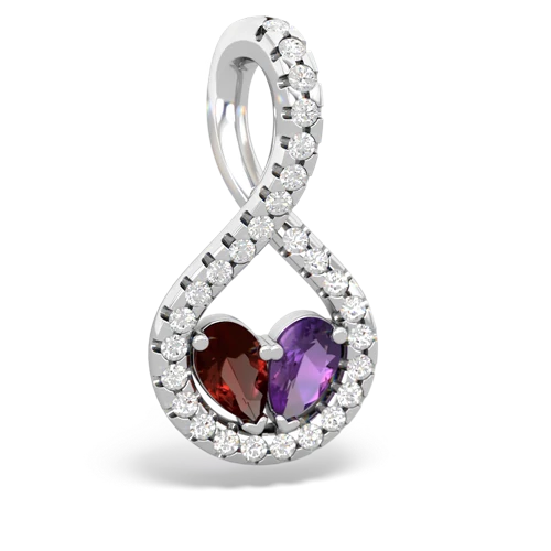 garnet-amethyst pave twist pendant