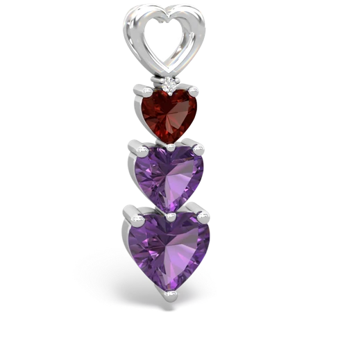 garnet-amethyst three stone pendant