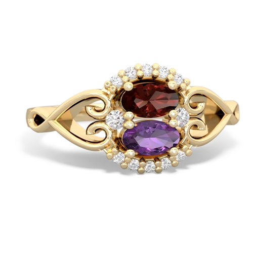 garnet-amethyst antique keepsake ring