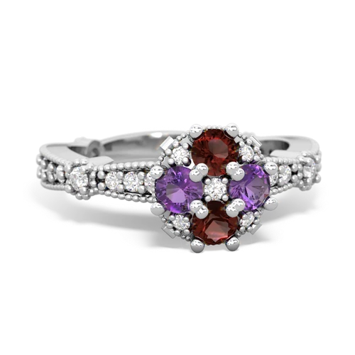 garnet-amethyst art deco engagement ring