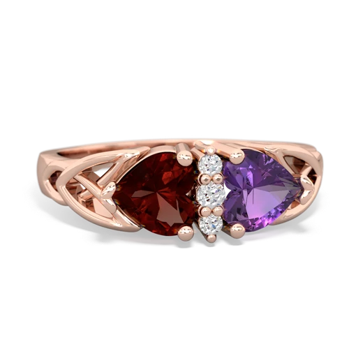 garnet-amethyst celtic ring