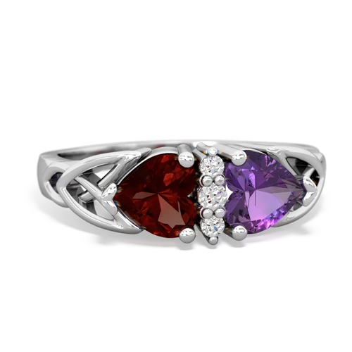 garnet-amethyst celtic ring