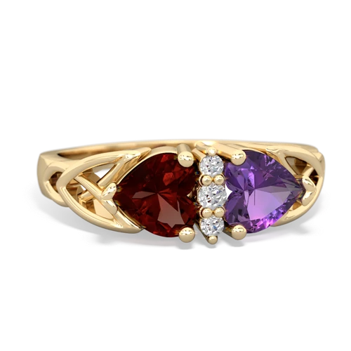 garnet-amethyst celtic ring