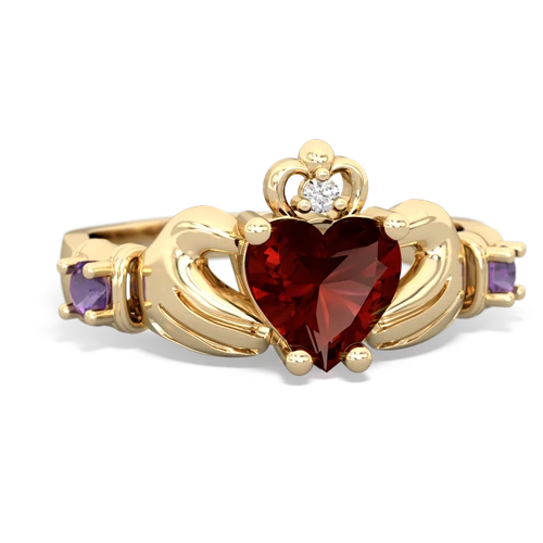 garnet-amethyst claddagh ring