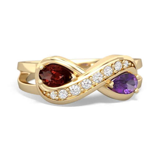 garnet-amethyst diamond infinity ring