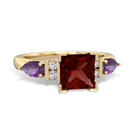 Garnet Genuine Garnet with Genuine Amethyst and Lab Created Pink Sapphire Engagement ring Ring