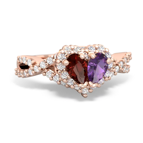 garnet-amethyst engagement ring