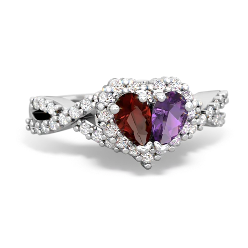 garnet-amethyst engagement ring