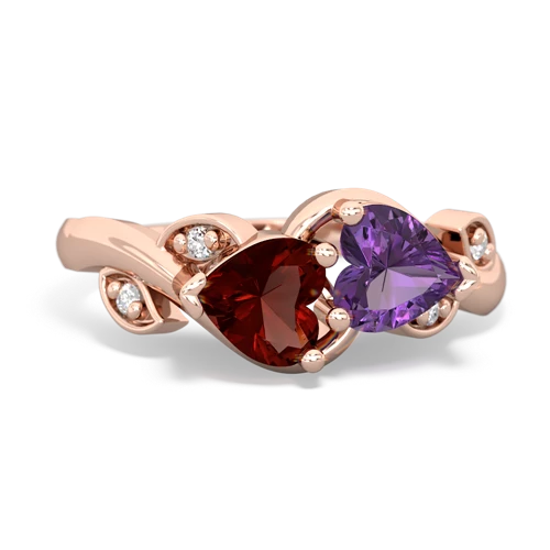 garnet-amethyst floral keepsake ring
