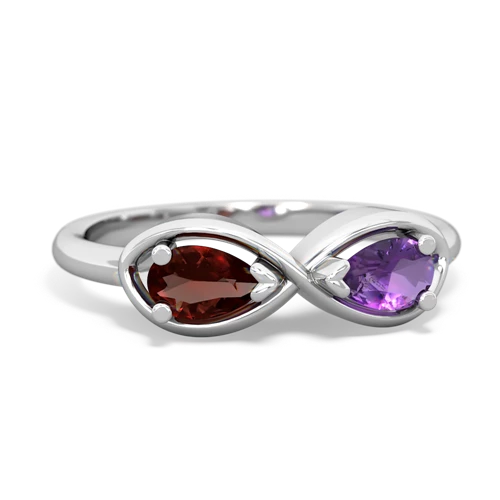 garnet-amethyst infinity ring