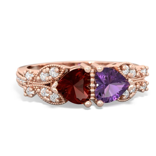 garnet-amethyst keepsake butterfly ring