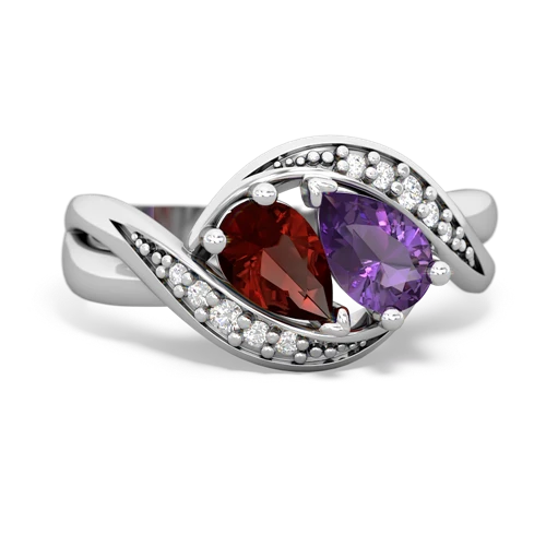 garnet-amethyst keepsake curls ring