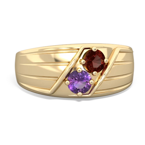 garnet-amethyst mens ring