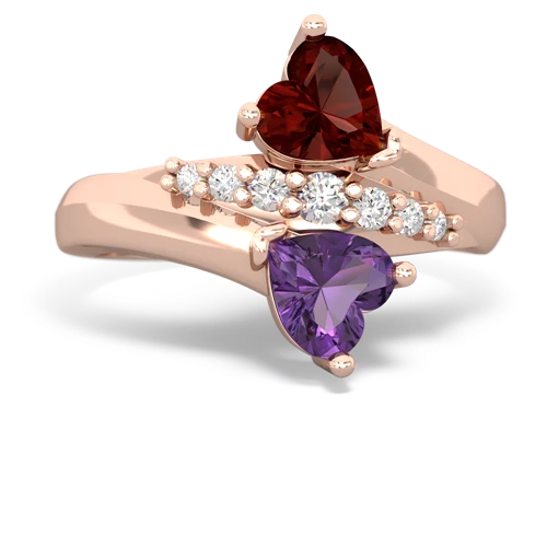 garnet-amethyst modern ring