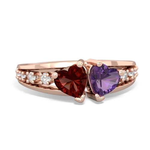 garnet-amethyst modern ring