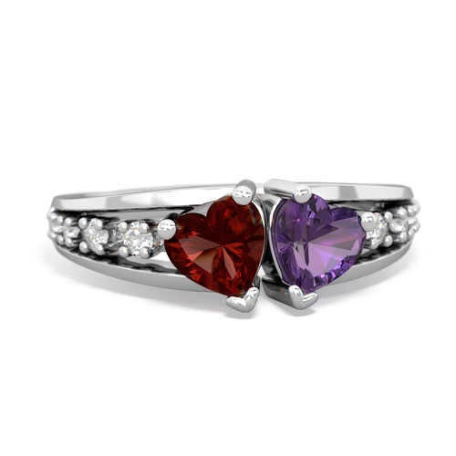 garnet-amethyst modern ring