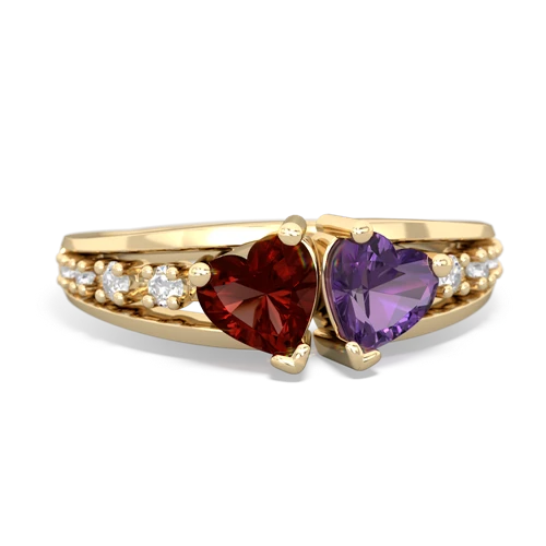 garnet-amethyst modern ring