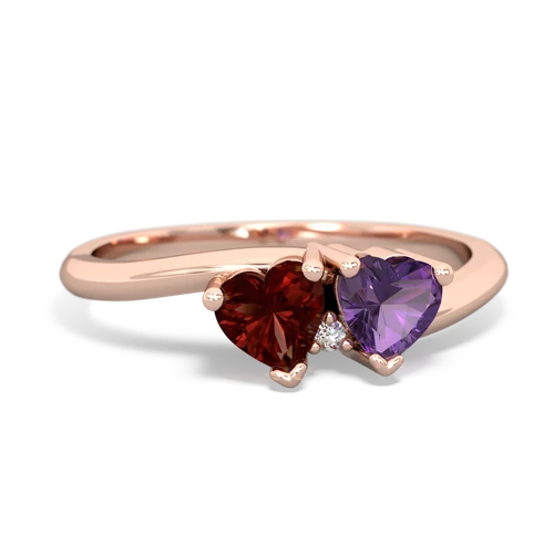 garnet-amethyst sweethearts promise ring