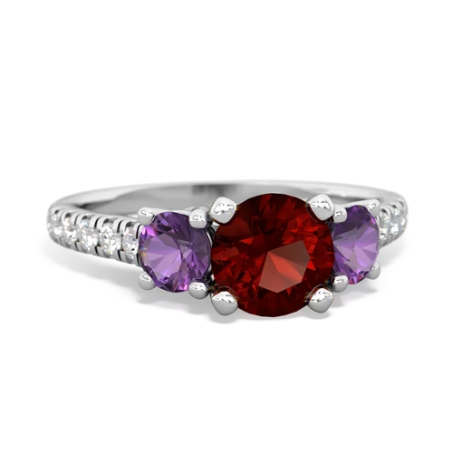 garnet-amethyst trellis pave ring