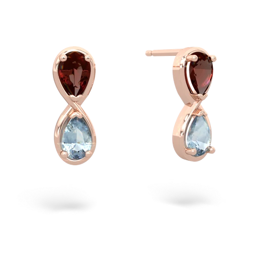 garnet-aquamarine infinity earrings