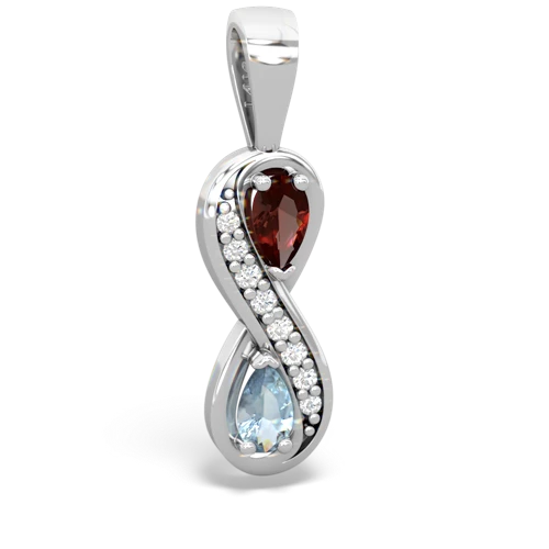 garnet-aquamarine keepsake infinity pendant