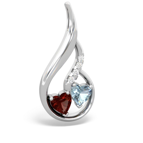 garnet-aquamarine keepsake swirl pendant