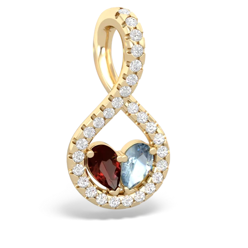 garnet-aquamarine pave twist pendant