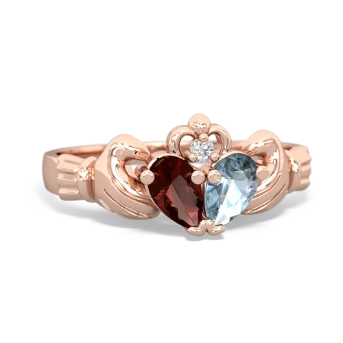 garnet-aquamarine claddagh ring