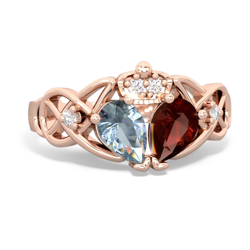 garnet-aquamarine claddagh ring