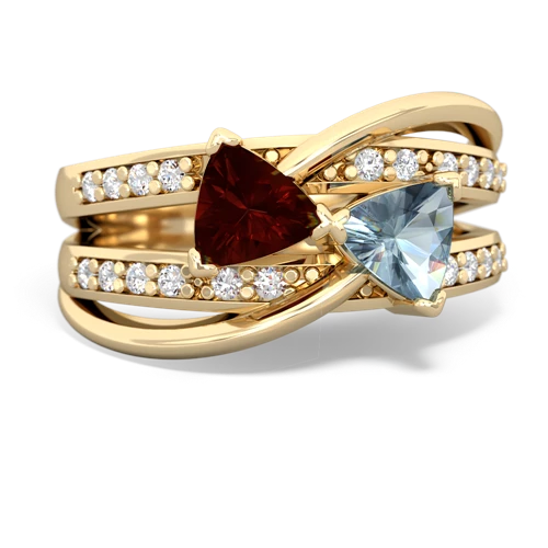 garnet-aquamarine couture ring