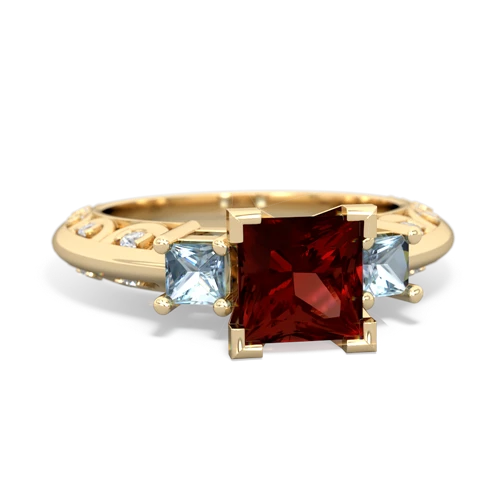 garnet-aquamarine engagement ring