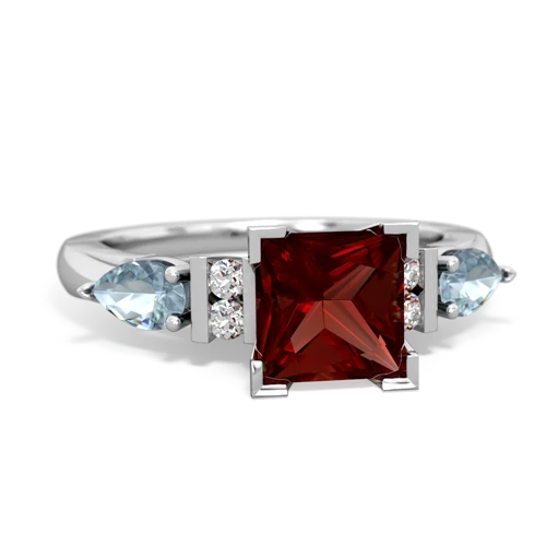 garnet-aquamarine engagement ring